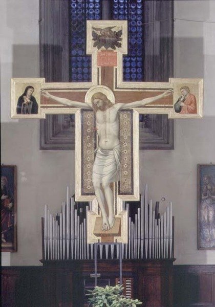 Ukřižování (panel) od Ambrogio Bondone (workshop) Giotto