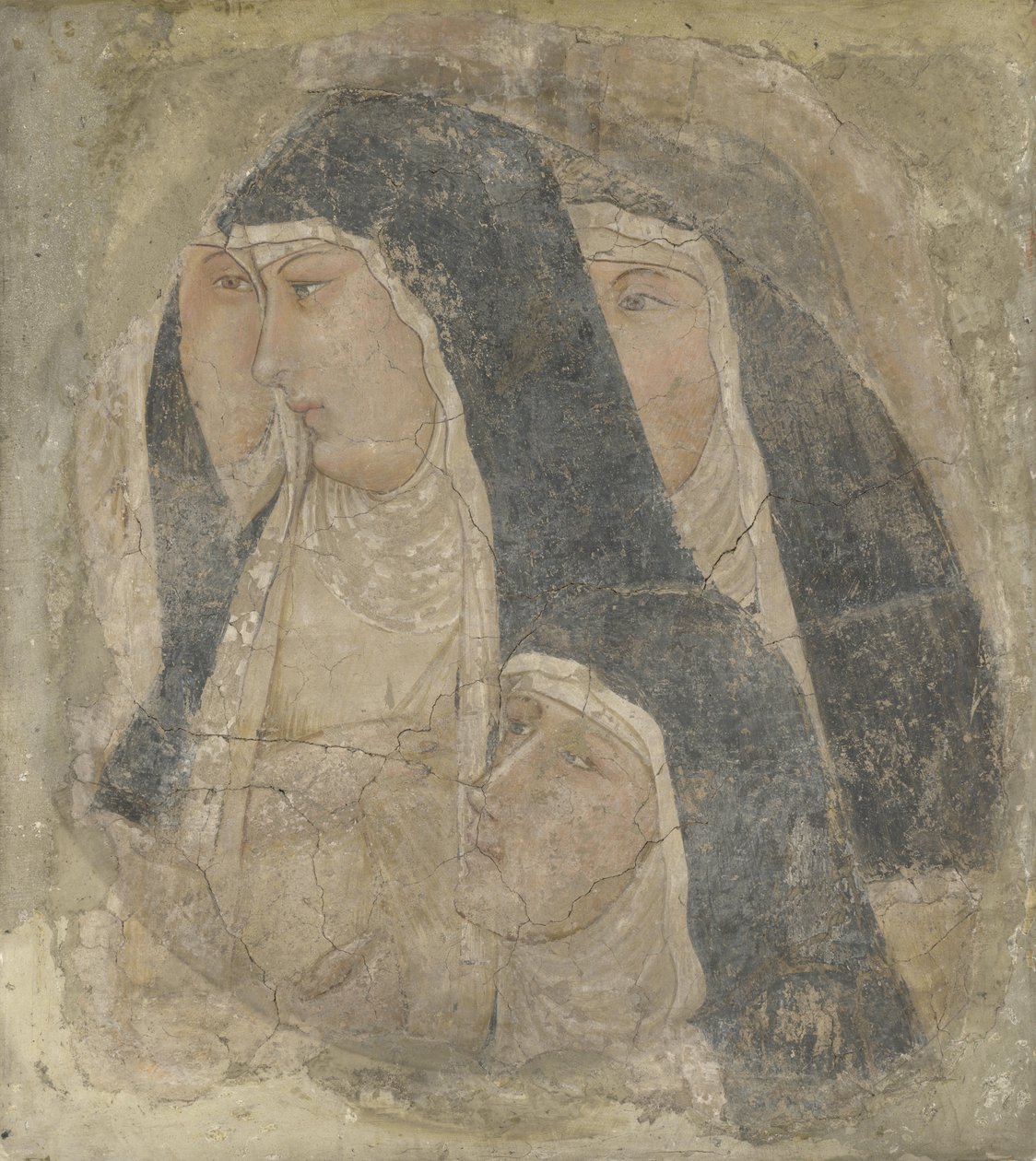 Skupina čtyř klarisek, asi 1340 od Ambrogio Lorenzetti