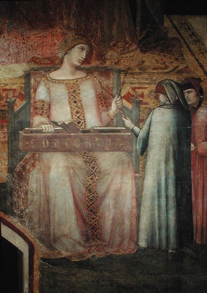 Alegorie dobré vlády, detail Concordu od Ambrogio Lorenzetti