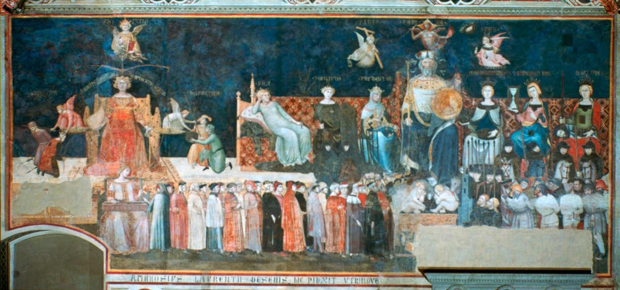 Alegorie dobré vlády, 1338-1340 od Ambrogio Lorenzetti