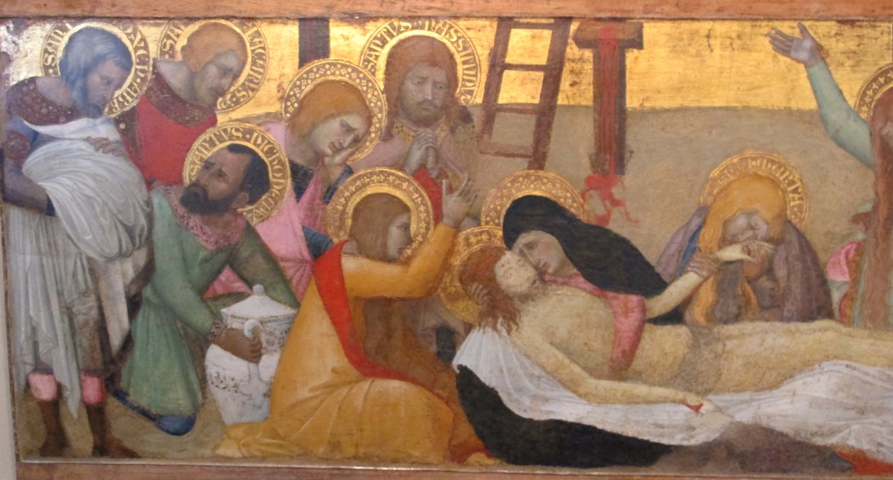 Ambrogio lorenzetti, madona s dítětem a svatými m. maddalenou a marta, compianto, 02 od Ambrogio Lorenzetti