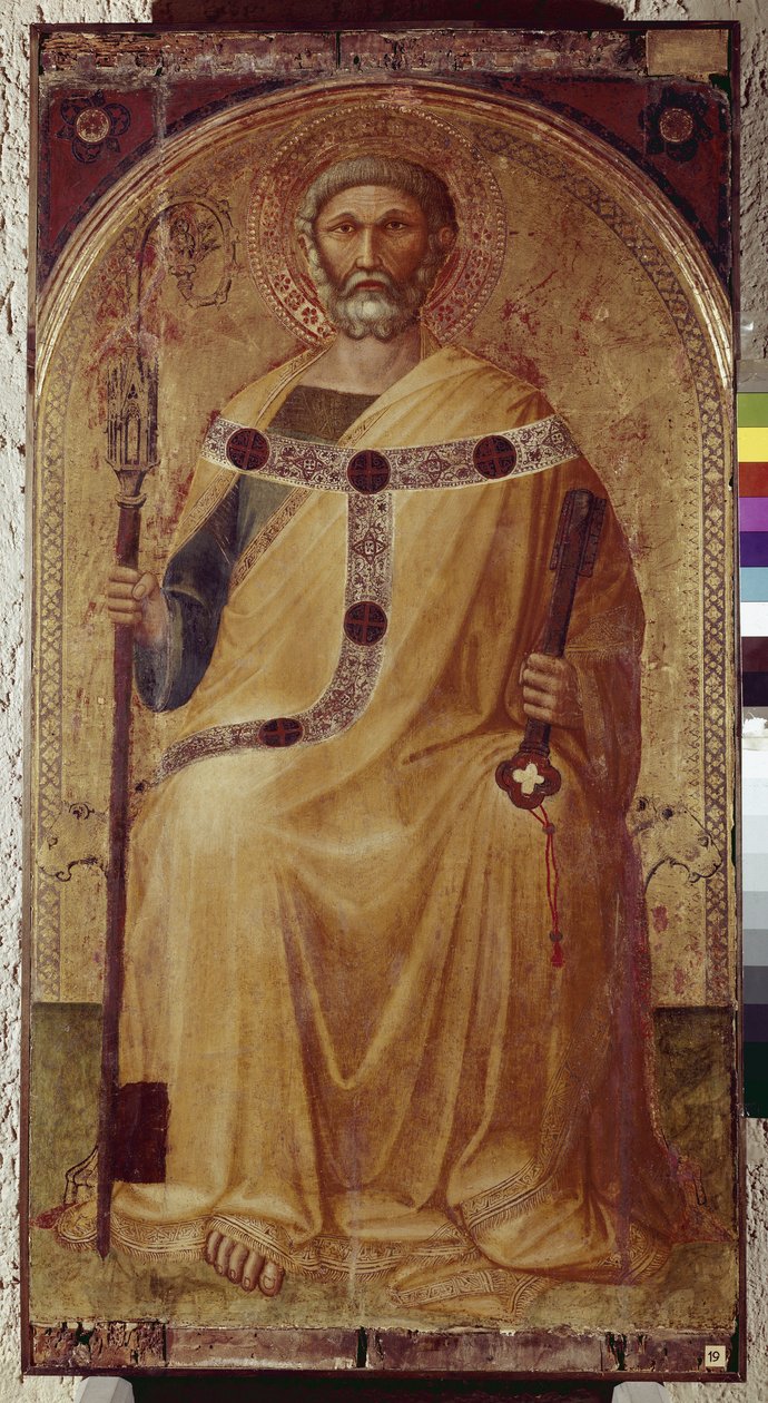 Svatý Petr. Obraz Ambrogia Lorenzettiho (1290-1348). Malování na dřevo. Roccalbegna (Grosseto), kostel svatých Petra a Pavla od Ambrogio Lorenzetti