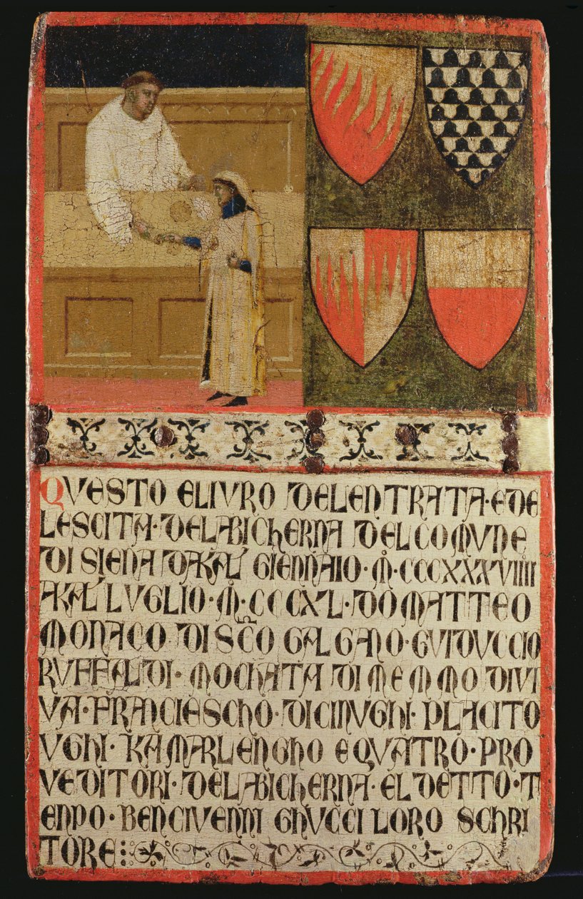 Výběrčí daní s daňovým poplatníkem, 1340 od Ambrogio Lorenzetti