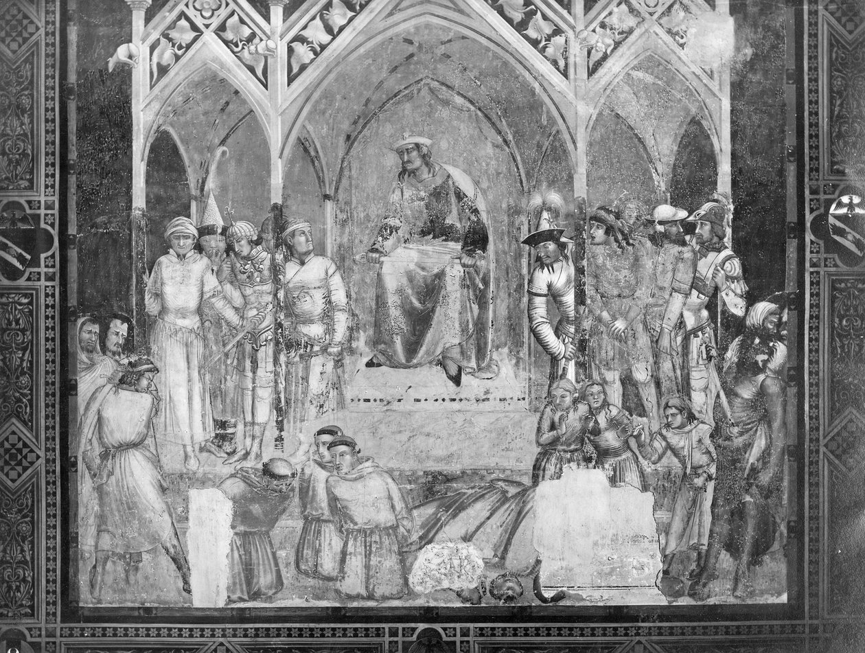 Dekapitace františkánských mnichů před sultánem, kolem roku 1331 od Ambrogio Lorenzetti