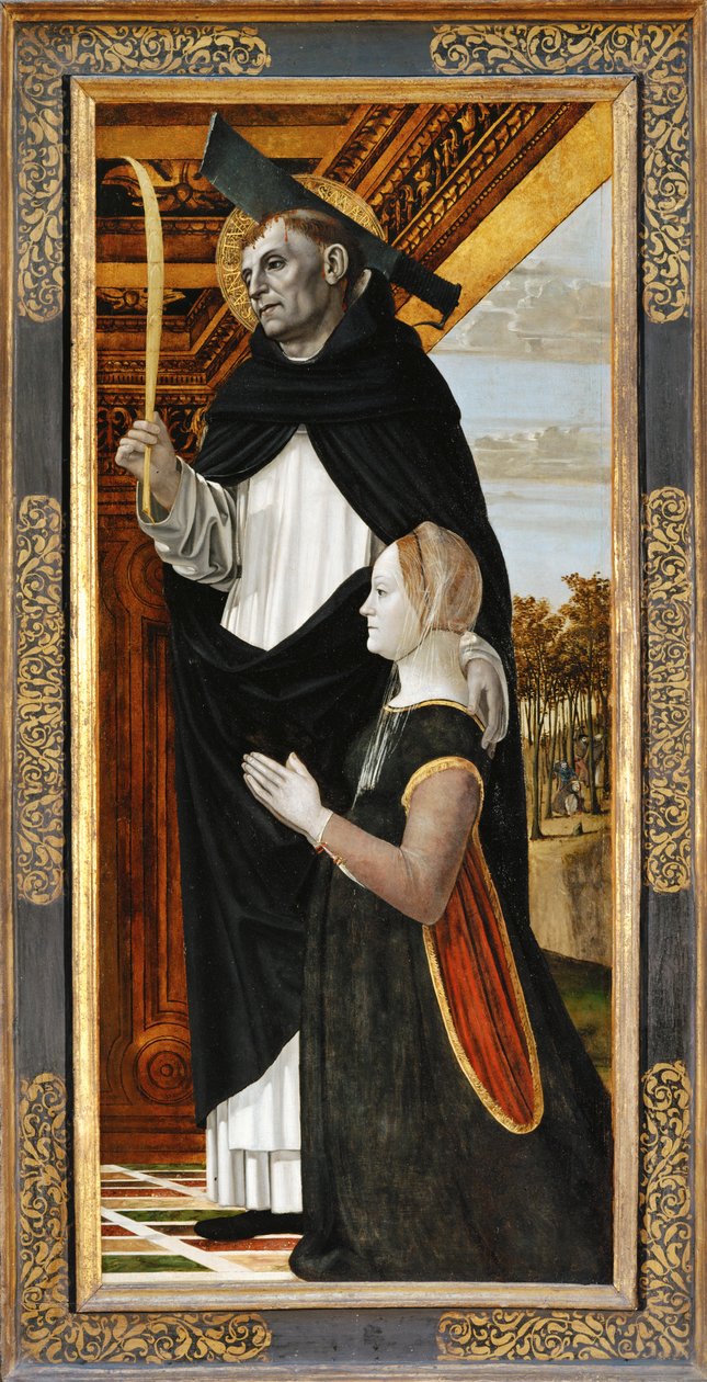 Svatý Petr a klečící dárce... od Ambrogio da Fossano (c.1460-1523)