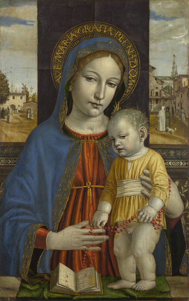Panna s dítětem, asi 1488-90 (olej na topolu) od Ambrogio da Fossano (c.1460 1523)