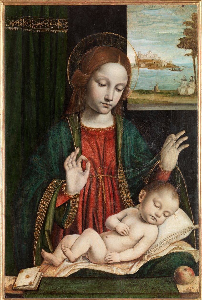 Madonna a spící dítě (Madonna of the Veil) od Ambrogio da Fossano (c.1460 1523)