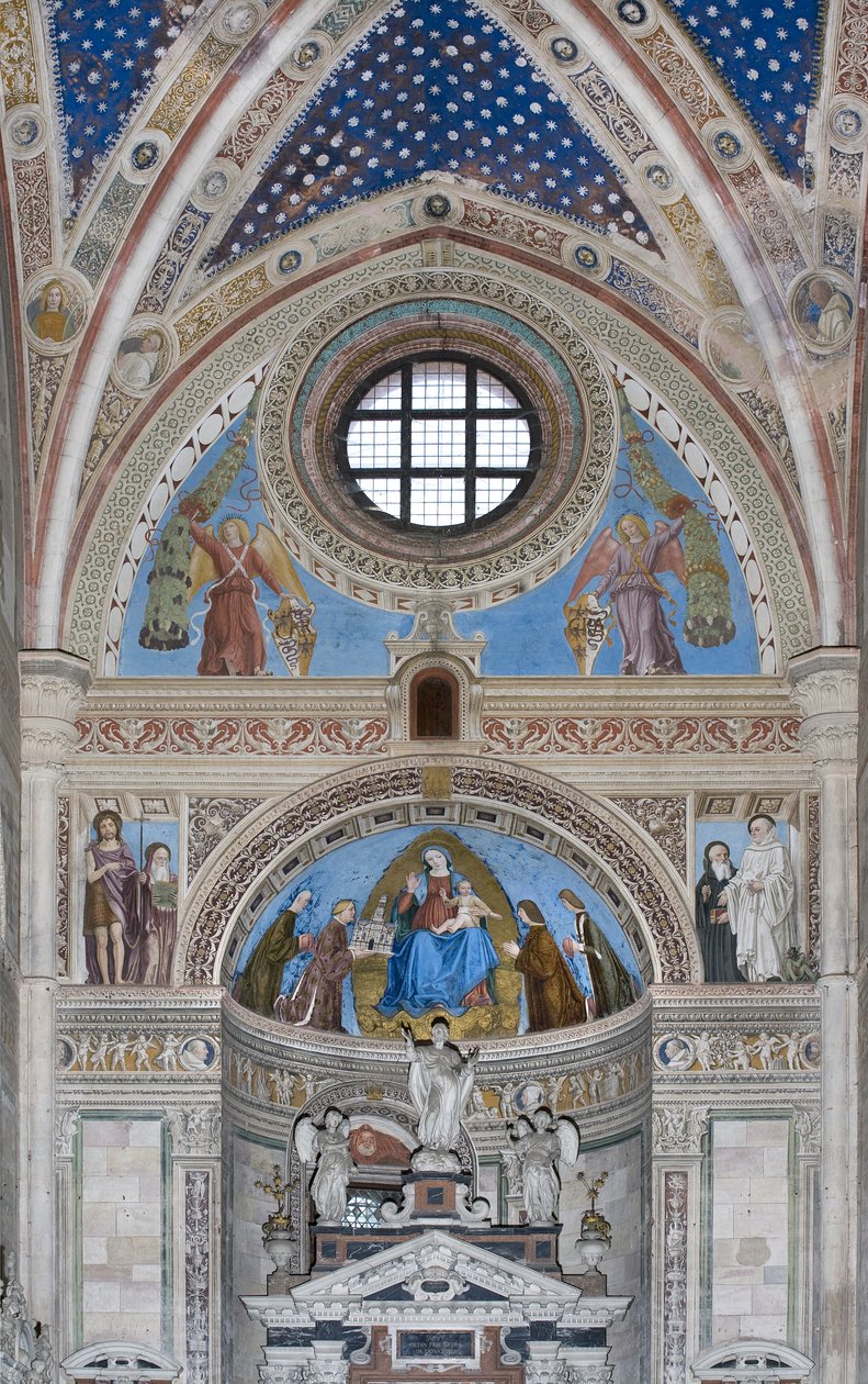 Gian Galeazzo Visconti a synové nabízející model Charterhouse Panně Marii, 1500-1522 od Ambrogio da Fossano
