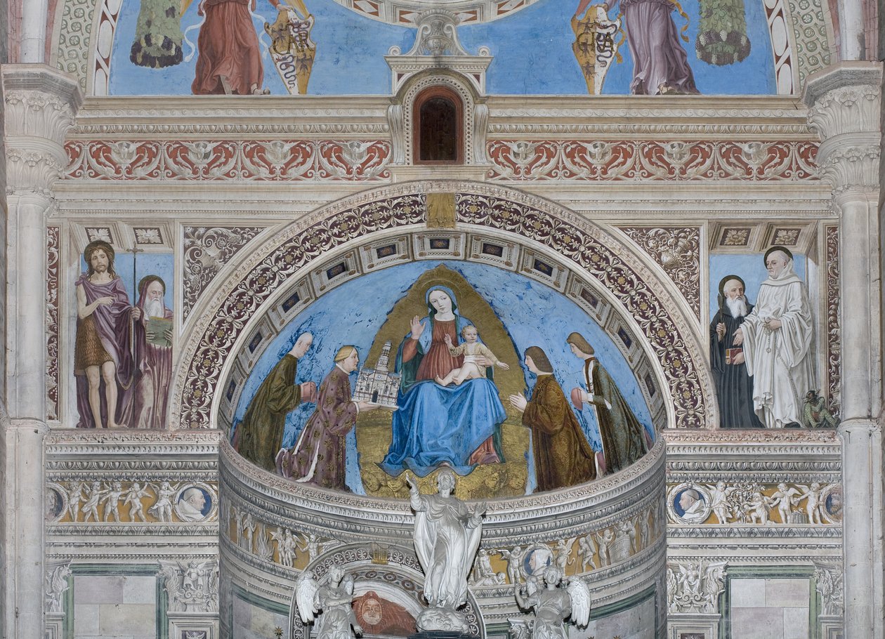 Gian Galeazzo Visconti a synové nabízející model Charterhouse Panně Marii, 1500-1522 od Ambrogio da Fossano