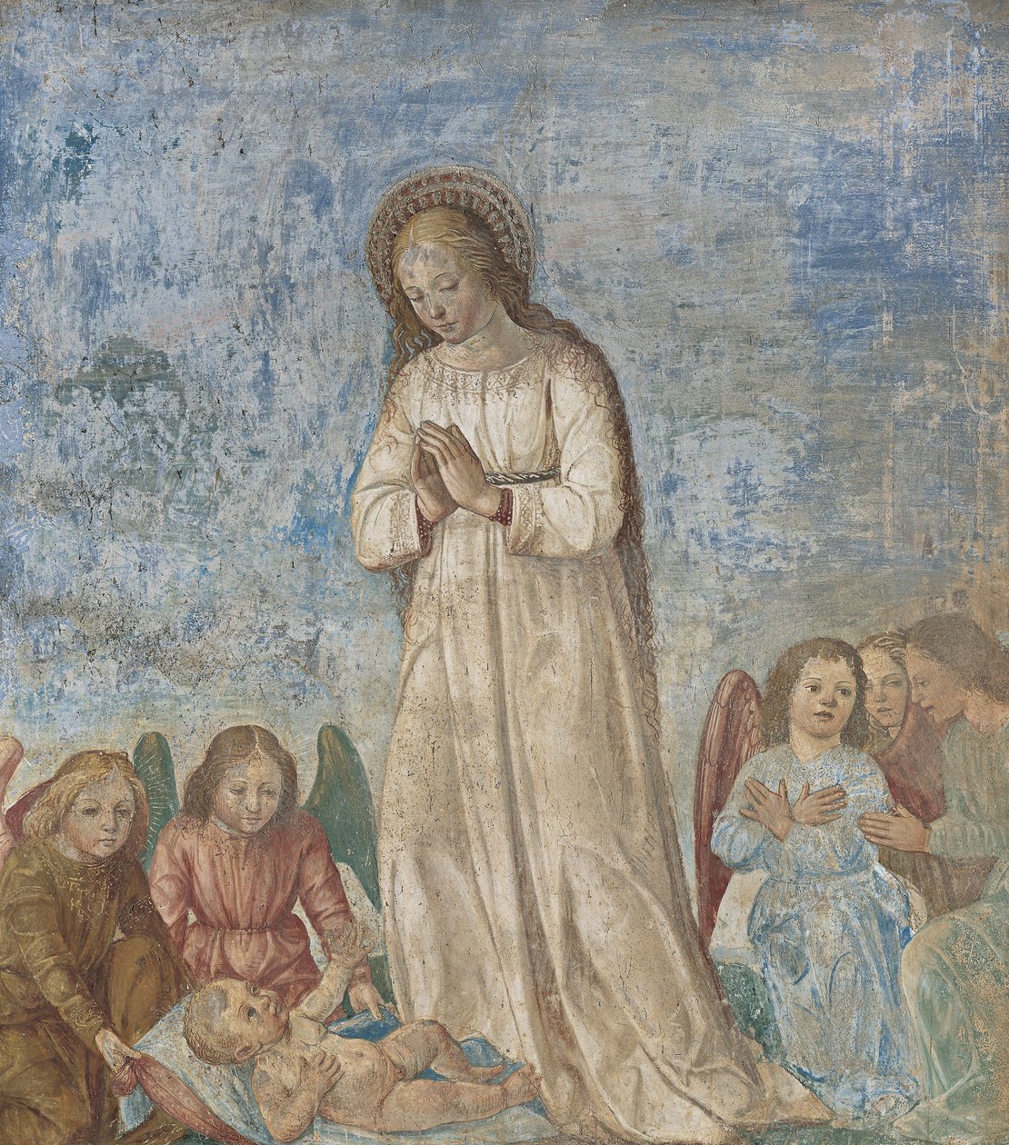 Panna a andělé v adoraci, 1500-22 od Ambrogio da Fossano