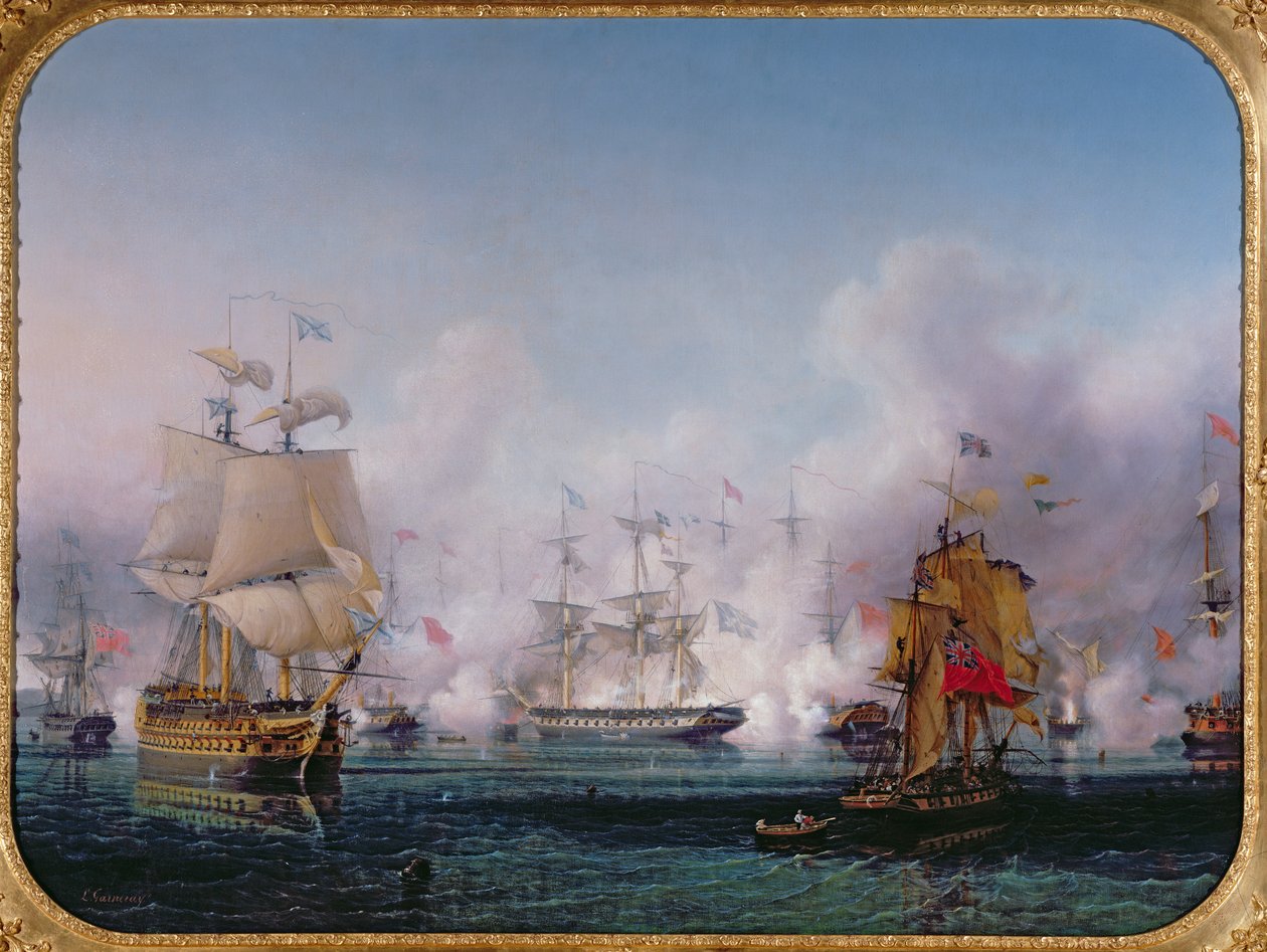 Epizoda bitvy u Navarina, 20. října 1827, kolem roku 1853 od Ambroise Louis Garneray