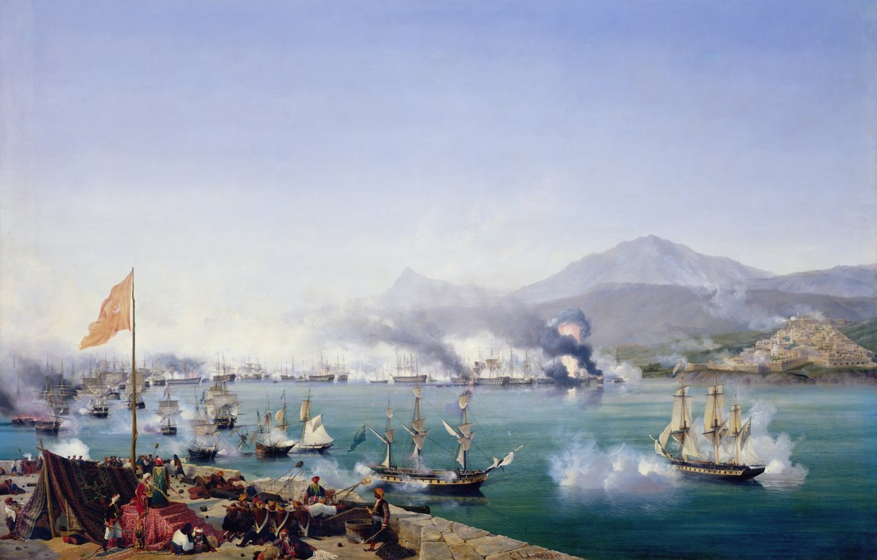 Bitva u Navarina, 20. října 1827 od Ambroise Louis Garneray