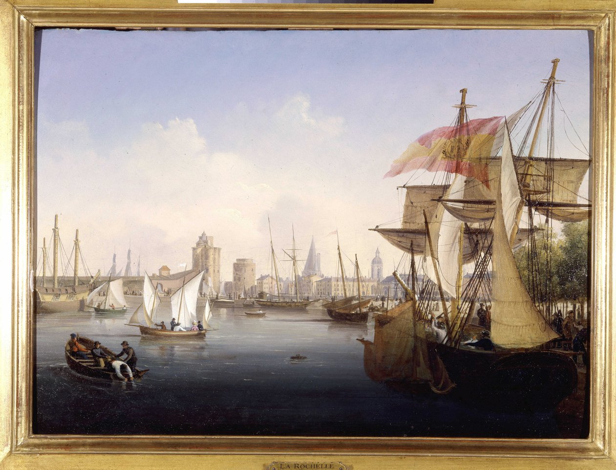 Le port de La Rochelle od Louis Garneray, sd. kolem 1820, Olej na plátně, V. 0,330; L. 0,460. CCIP Sb. od Ambroise Louis Garneray