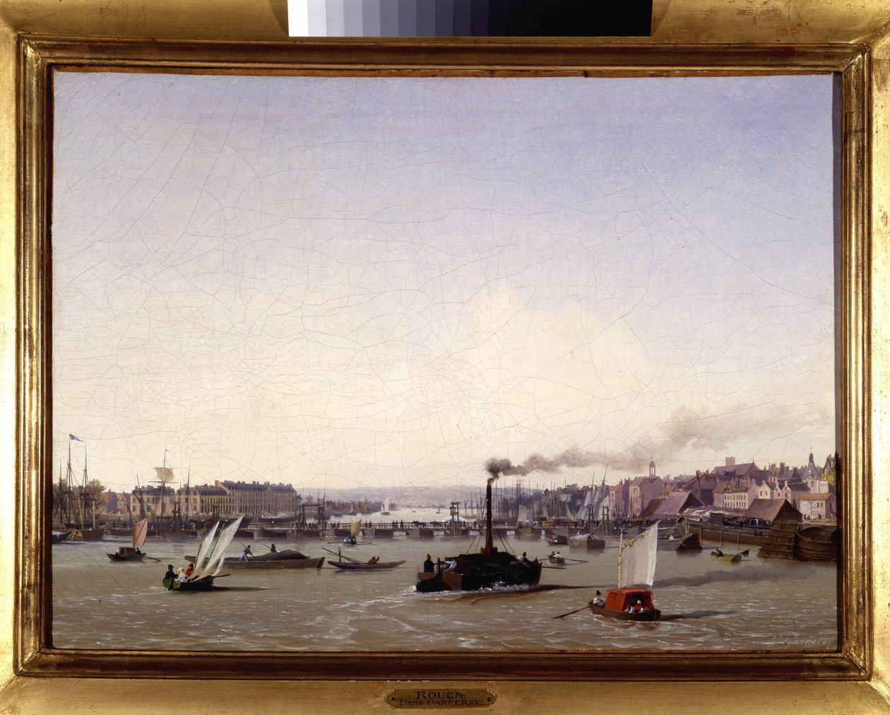 Le port de Rouen, Louis Garneray, sd. kolem 1820, Olej na plátně, V. 0,330; L. 0,460. CCIP Sb. od Ambroise Louis Garneray