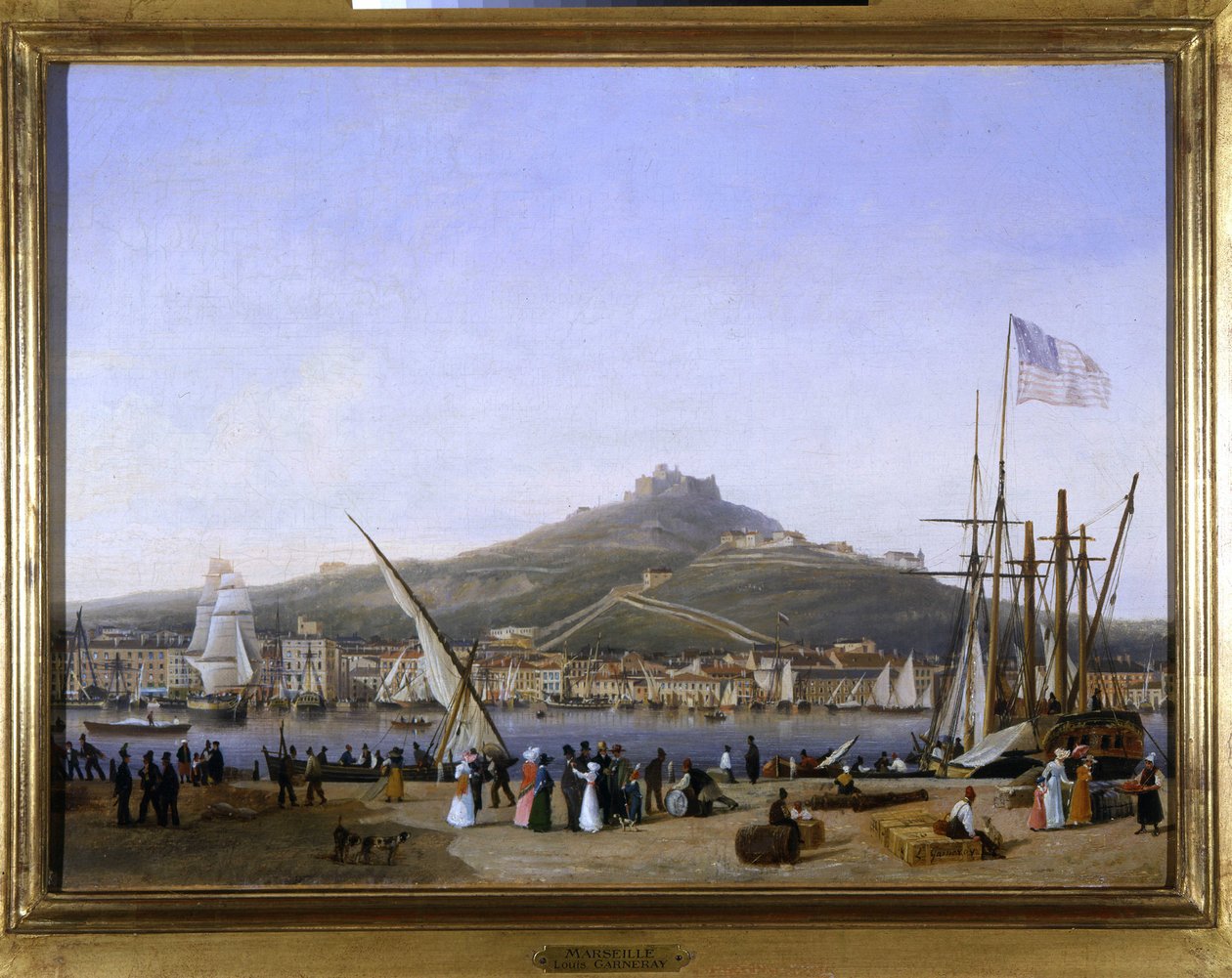Přístav Marseille od Louis Garneray, sd. kolem 1820, Olej na plátně, V. 0,330; L. 0,460. CCIP Sb. od Ambroise-Louis Garneray