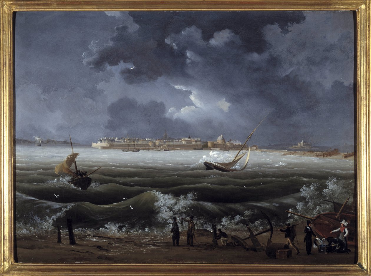 Saint Malo, Louis Garneray, sd. kolem 1820, Olej na plátně, V. 0,330; L. 0,460. CCIP Sb. od Ambroise Louis Garneray