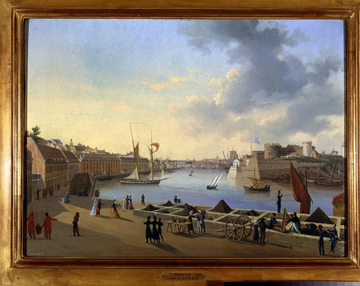 Brestský přístav a dělostřelecký sklad - obraz Louise Garneraye, kolem 1820, Olej na plátně, V. 0,330; L. 0,460. CCIP Sb. od Ambroise Louis Garneray