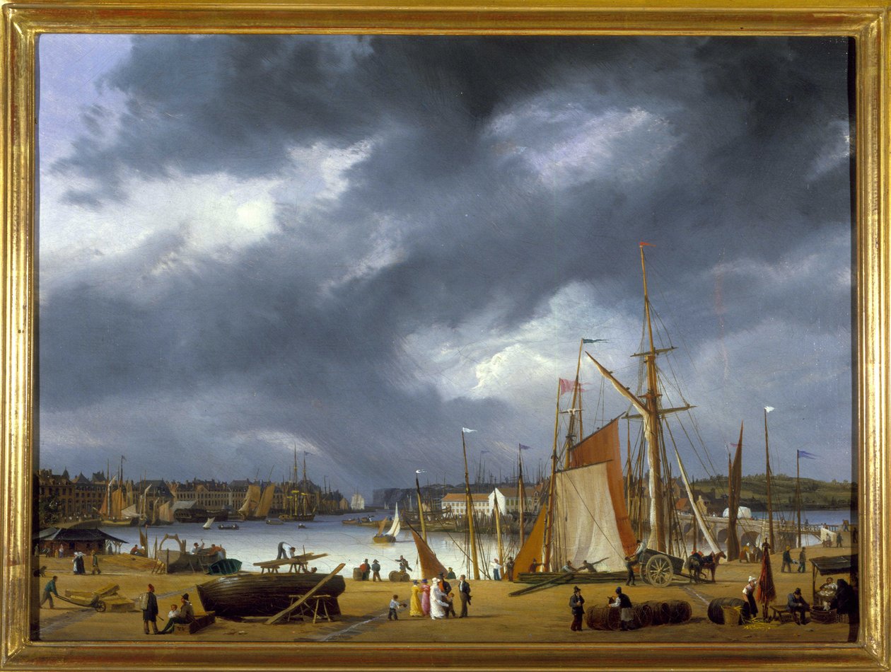 Přístav Dieppe od Louis Garneray, sd. kolem 1820, Olej na plátně, V. 0,330; L. 0,460. CCIP Sb. od Ambroise Louis Garneray