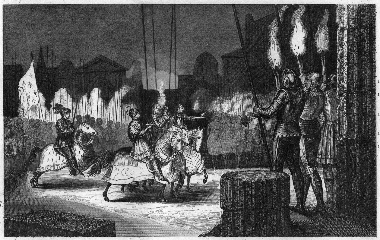 Karel VIII vstupuje do Říma v roce 1494, aby byl prohlášen císařem Orientu - Karel VIII. (1470-1498) vstoupil do Říma 31. prosince 1494. Byl prohlášen císařem Orientu, než se tam vydal do Neapole, aby zde uplatnil svá práva - Rytina z roku 1825 v “ Histoir od Ambroise Tardieu