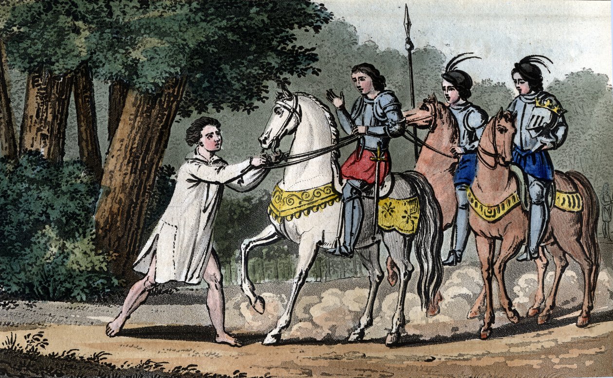 Charles VI chycený v šílenství v lese Le Mans - Navrhl a vyryl Ambroise Tardieu v roce 1825. od Ambroise Tardieu