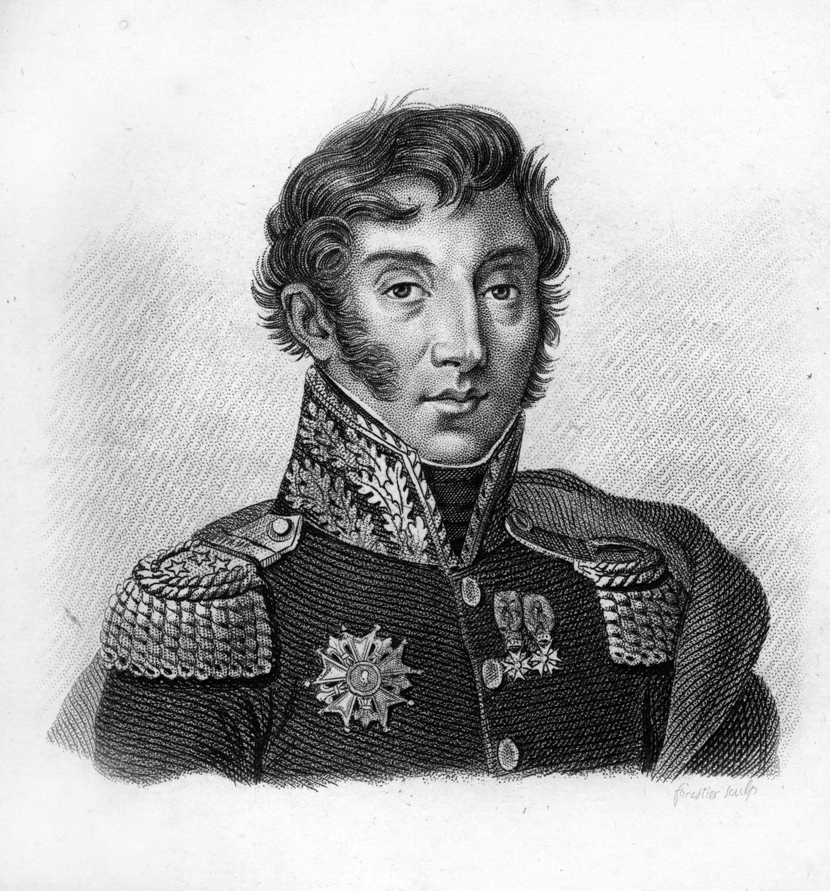 Hrabě Jean Maximilien Lamarque (1770-1832), francouzský generál a politik v „Portrétech francouzských generálů po vítězstvích a výbojích Francouzů““. Vyryl Ambroise Tardieu v roce 1818. Sbírka Stella. od Ambroise Tardieu