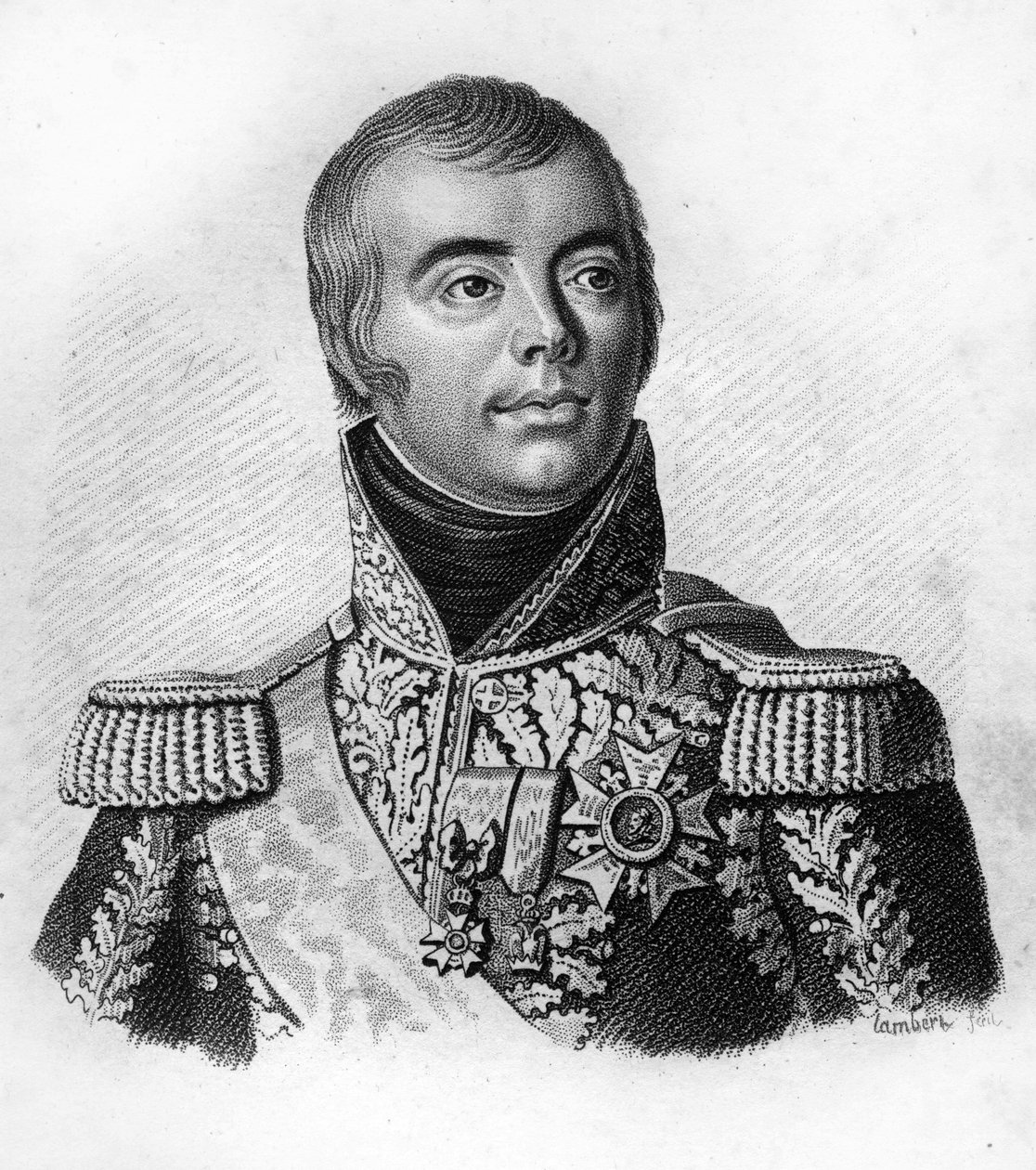 Jacques Alexandre Macdonald (1765-1840), maršál Francie. v “Portréty francouzských generálů po vítězstvích a výbojích Francouzů””. Vyryl Ambroise Tardieu v roce 1818. Sbírka Stella. od Ambroise Tardieu