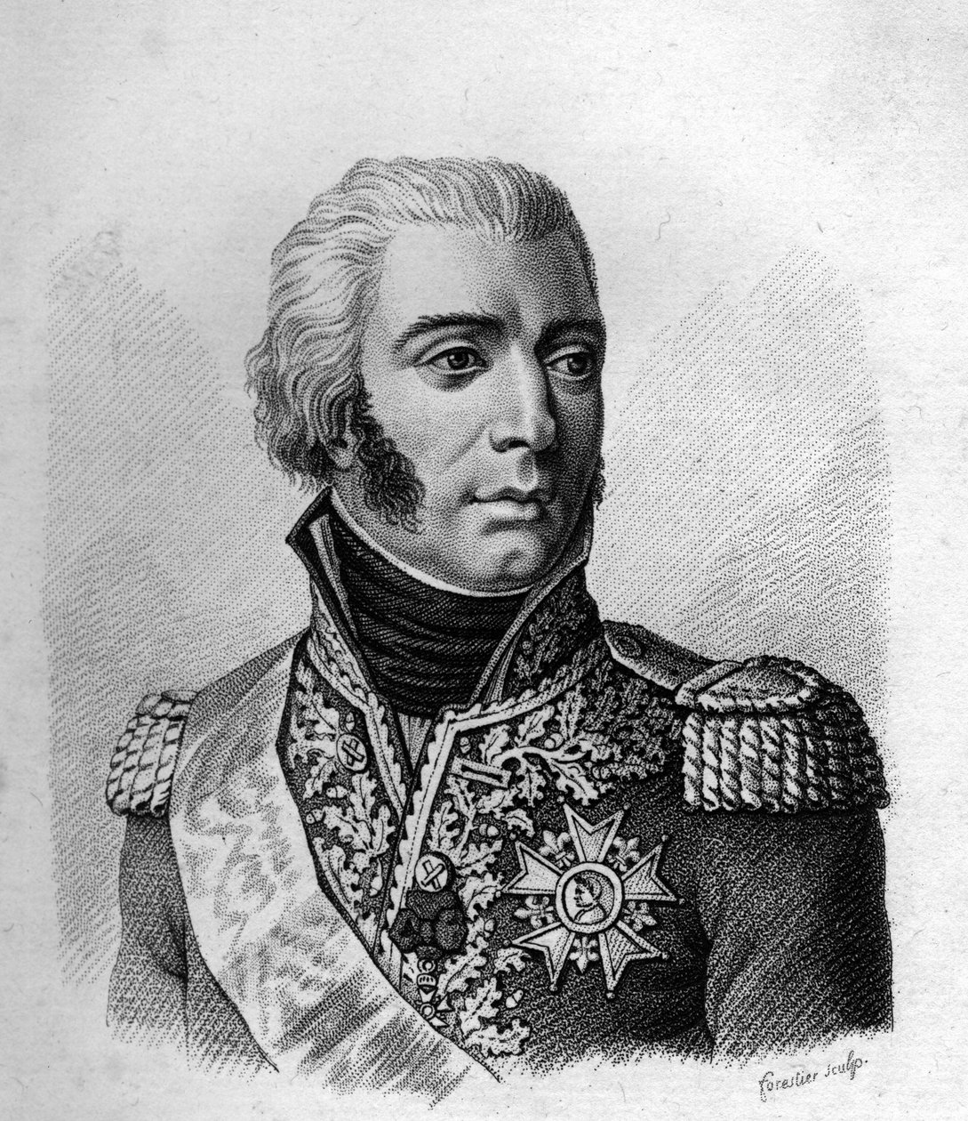 Jean - Baptiste Bessières vévoda z Istrie Maréchal z Francie (1768 až 1813).- v Portrétech francouzských generálů po vítězstvích a výbojích Francouzů. Vyryl Ambroise Tardieu v roce 1818. Sbírka Stella. od Ambroise Tardieu