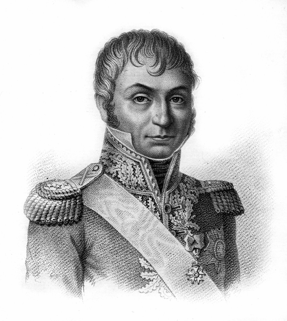 Jean Baptiste Jourdan (1762-1833), hrabě, maršál Francie - v Portrétech francouzských generálů po vítězstvích a výbojích Francouzů. Vyryl Ambroise Tardieu v roce 1818. Sbírka Stella. od Ambroise Tardieu