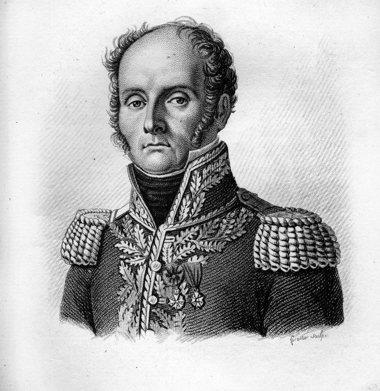 Generál Charles - Théodore Beauvais de Préau (1772-1830) v „Portrétech francouzských generálů“. Vyryl Ambroise Tardieu v roce 1818. Sbírka Stella od Ambroise Tardieu
