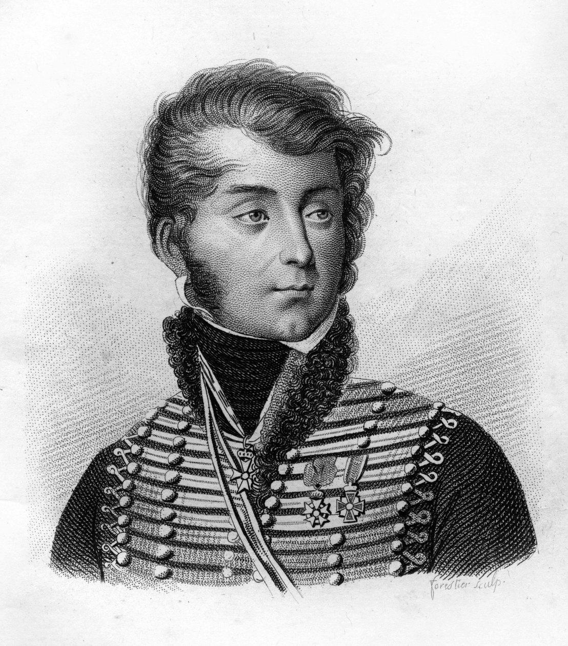 Louis François, baron Lejeune, brigádní generál a vojenský malíř (1775-1848) - v “Portréty francouzských generálů po vítězstvích a výbojích Francouzů””. Vyryl Ambroise Tardieu v roce 1818. Sbírka Stella. od Ambroise Tardieu
