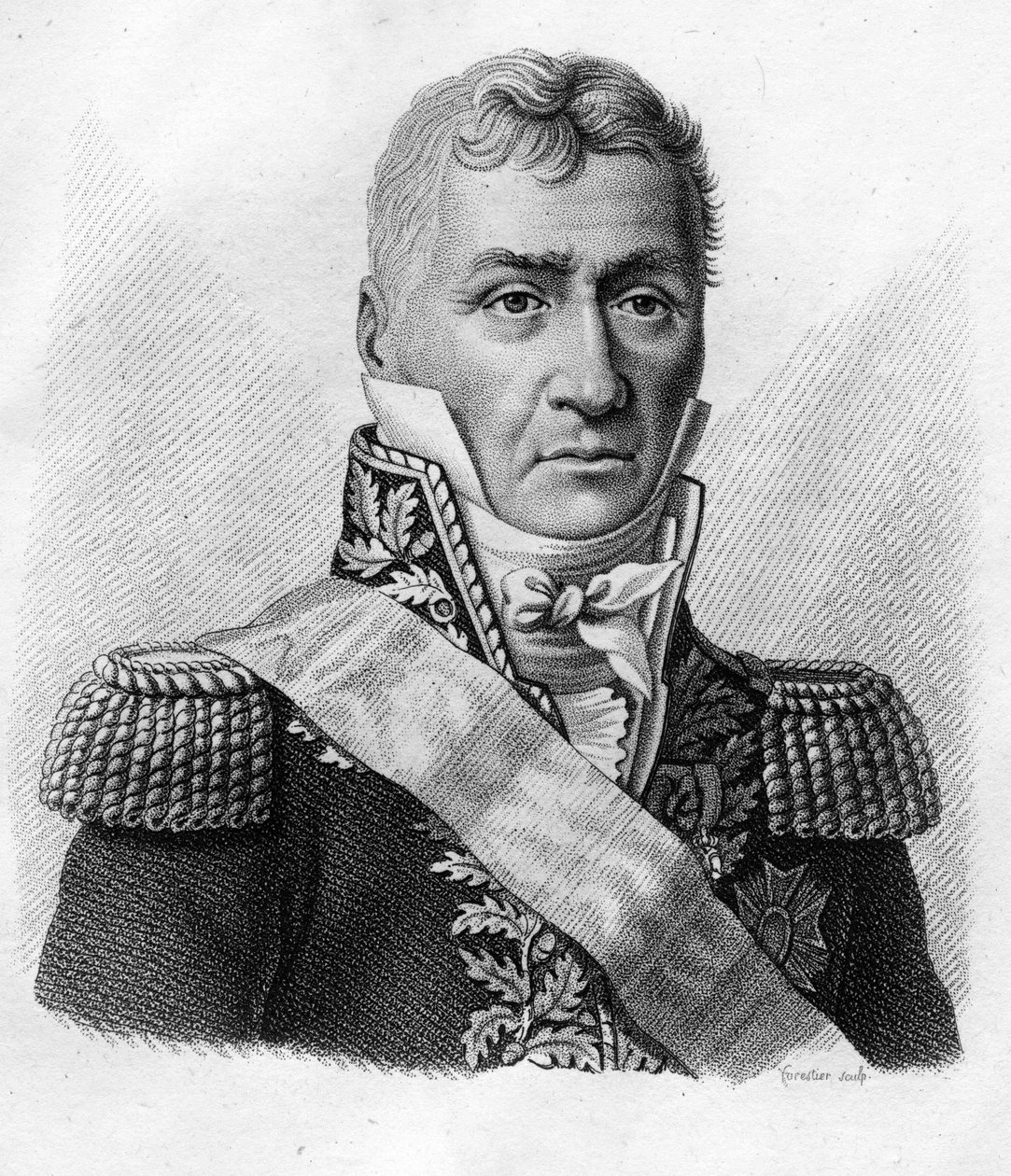 Louis Friant (1758-1829) - v „“ Portréty francouzských generálů po vítězstvích a výbojích Francouzů““. Vyryl Ambroise Tardieu v roce 1818. Sbírka Stella. od Ambroise Tardieu