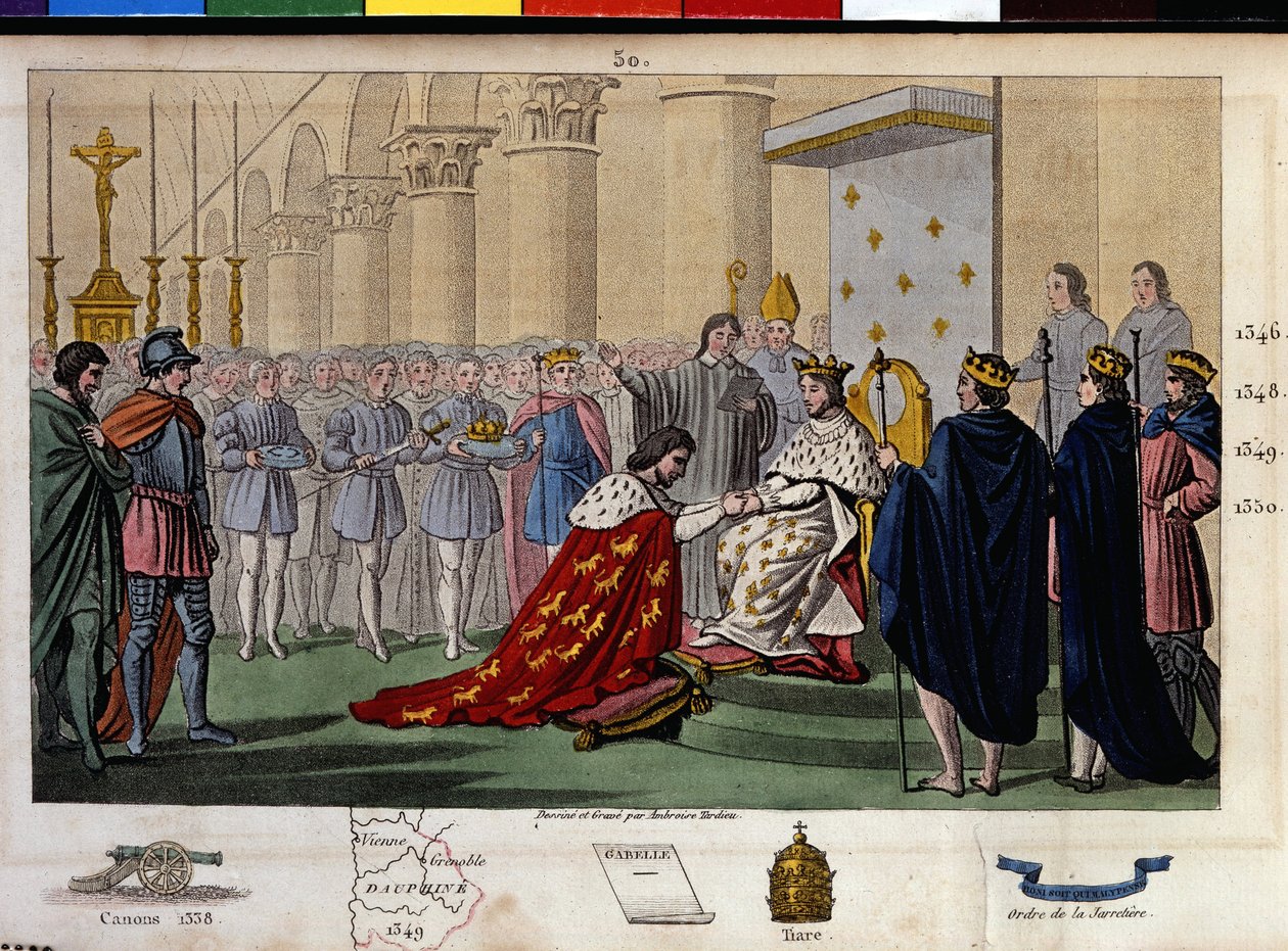 Filip VI. z Valois (1294-1350) byl uznán za krále Spojenými státy v roce 1328, které odmítly nároky Edwarda III., krále Anglie, vnuka Filipa Bela a Filipa d
