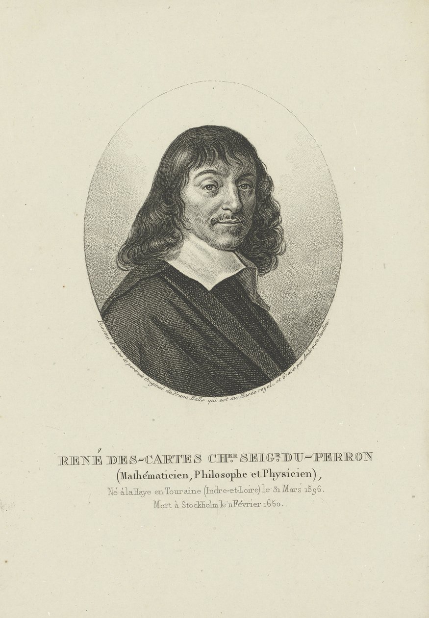 Portrét filozofa René Descartese 1596-1650, cca 1820. od Ambroise Tardieu
