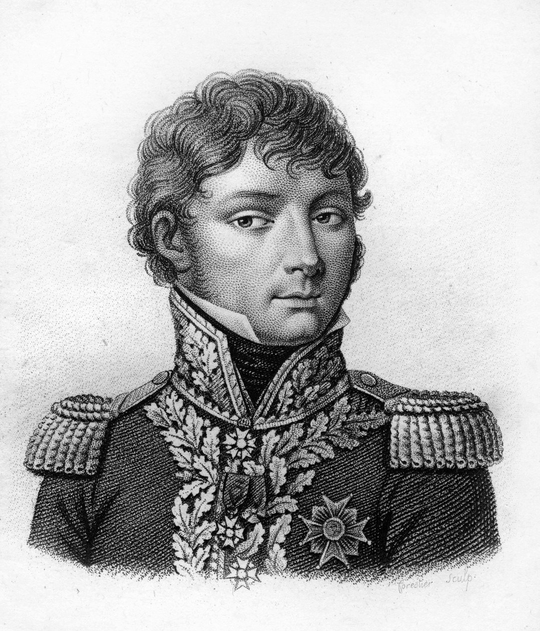 portrét rodů Claude Antoine Preval. 1776-1853. - v ""Portréty francouzských generálů po vítězstvích a výbojích Francouzů"". Vyryl Ambroise Tardieu v roce 1818. Sbírka Stella. od Ambroise Tardieu