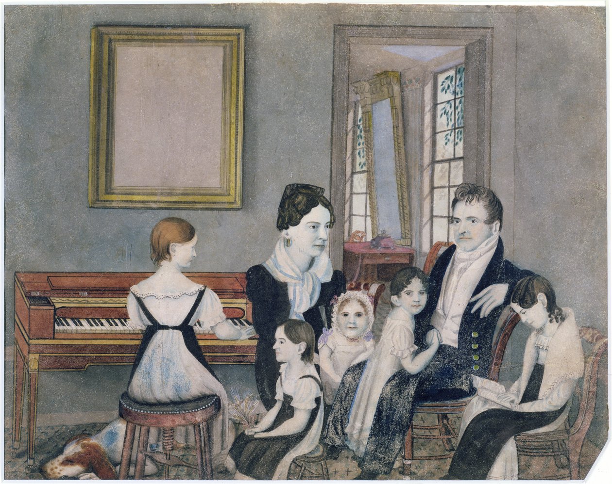 The Schuyler Family, 1824 (wc na papíře) od Ambrose Andrews