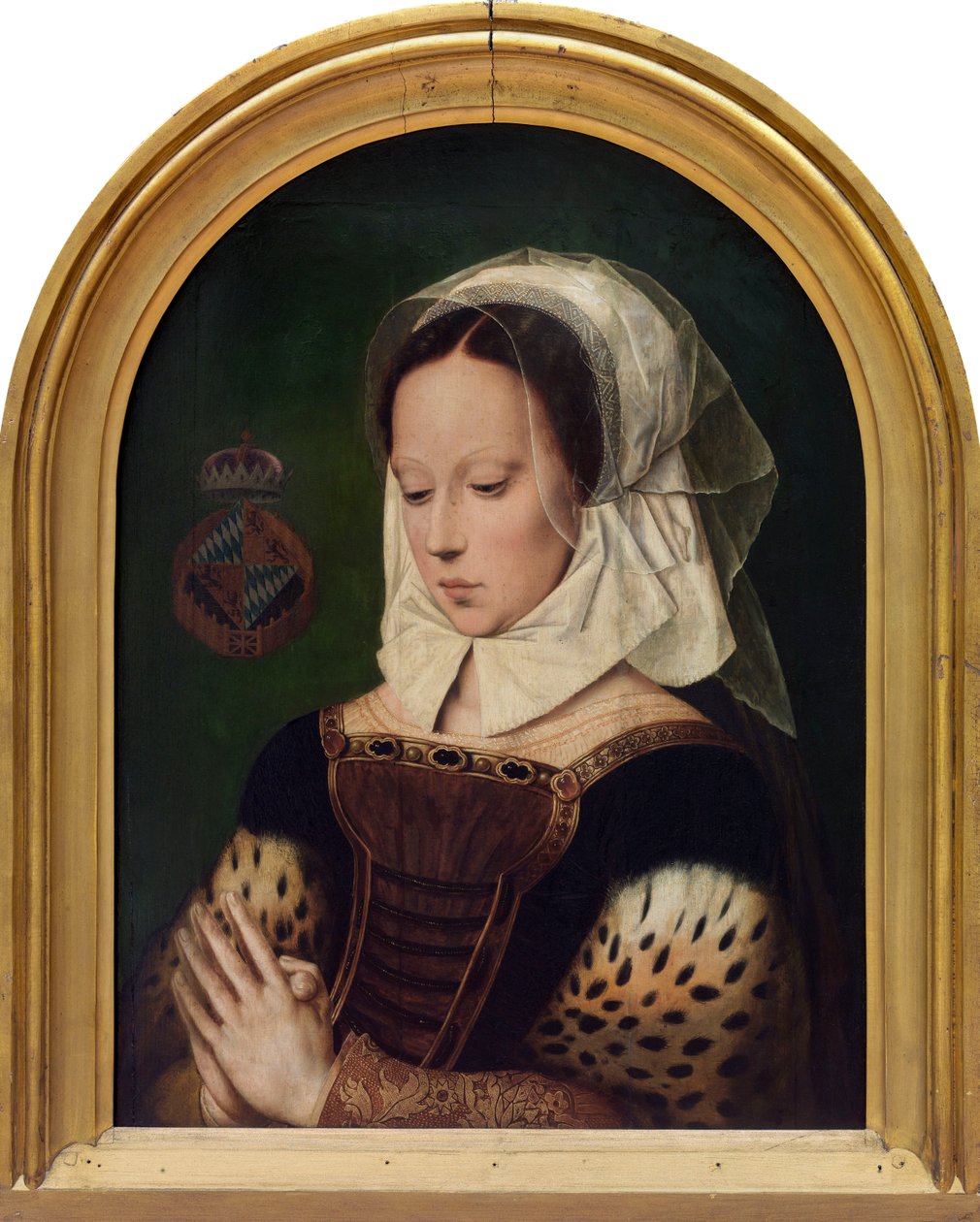 Žena při modlitbách (olej na panelu) od Ambrosius (after) Benson