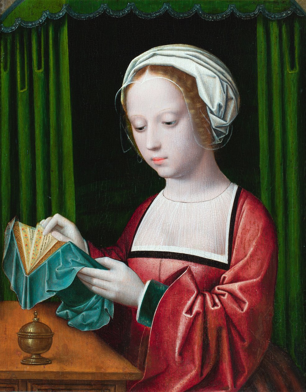 Čtení z Magdaleny (olej na panelu) od Ambrosius (follower of) Benson