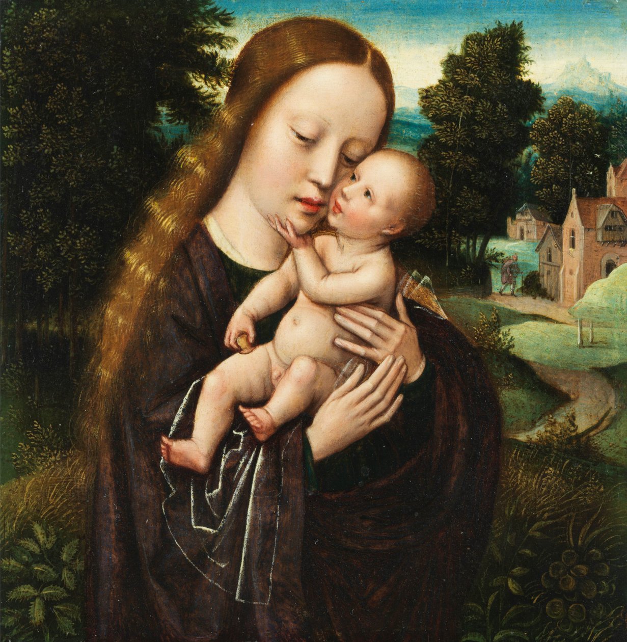 Ambrosius Benson Maria s dítětem v krajině od Ambrosius Benson