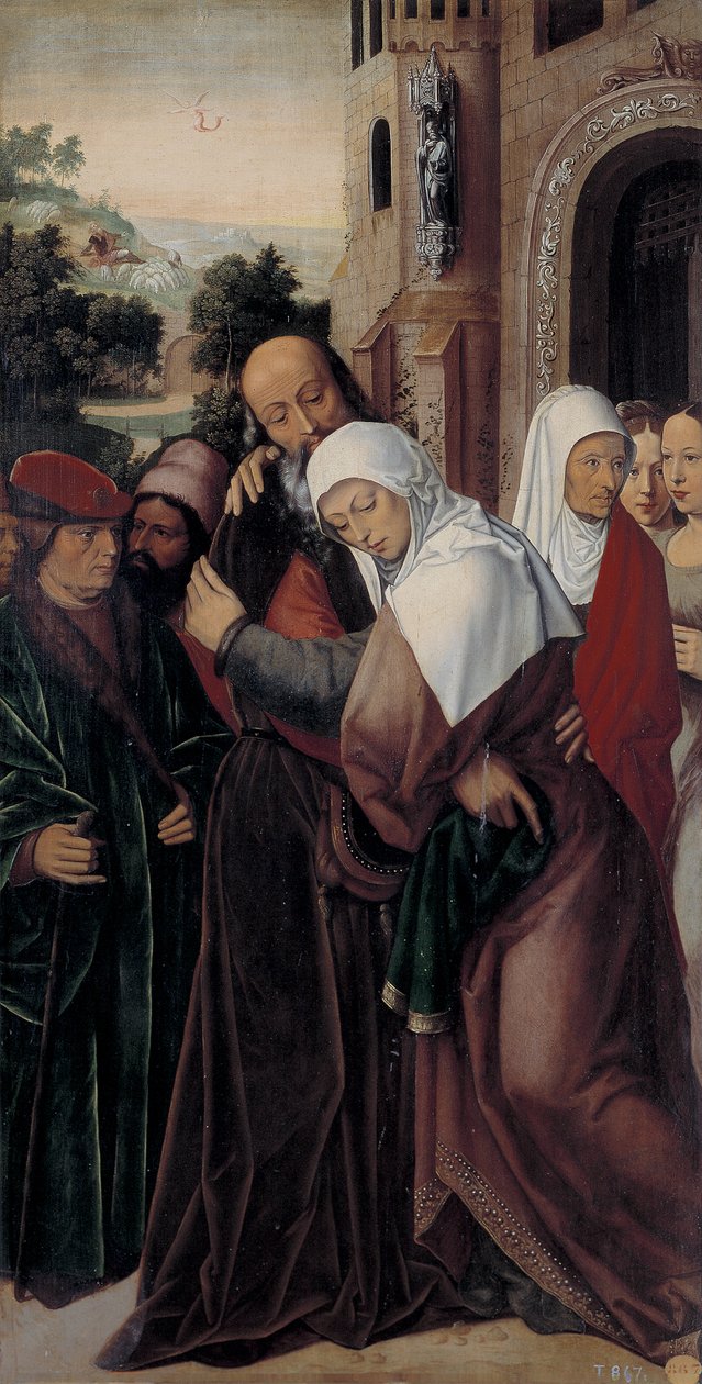 Setkání svatých Joachima a Anny u Zlaté brány od Ambrosius Benson
