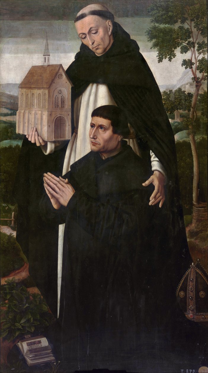 ""Svatý Tomáš Akvinský et un donateur"" (Svatý Tomáš Akvinský a dárce) Peinture d
