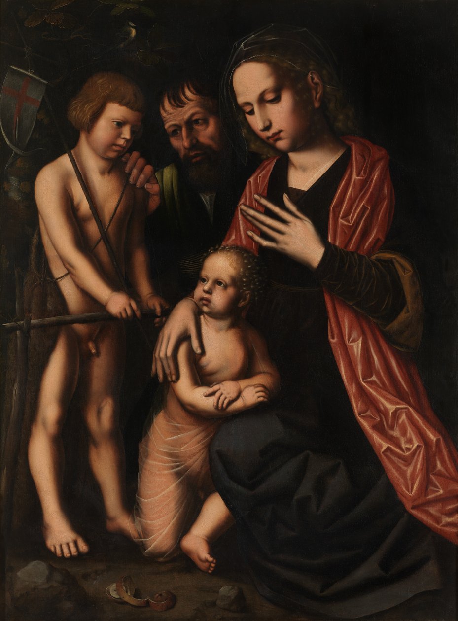 Svatá rodina a svatý Jan Křtitel (olej na desce) od Ambrosius Benson