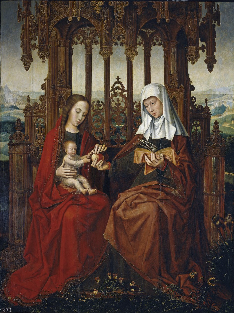 Panna a dítě se svatou Annou, cca 1528 od Ambrosius Benson