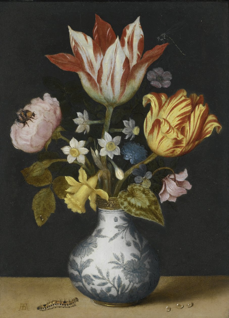Zátiší květin ve váze Wan-Li od Ambrosius Bosschaert the Elder