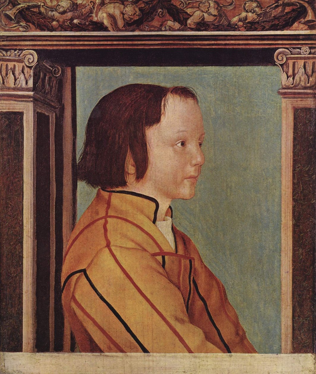 Chlapec s hnědými vlasy od Ambrosius Holbein