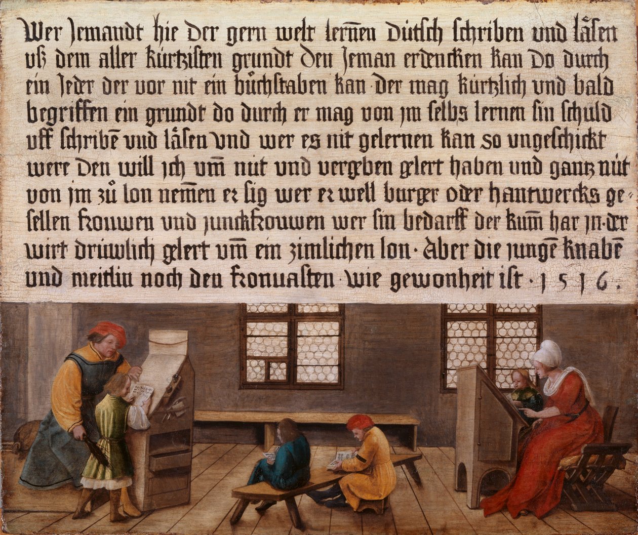 Vývěsní štít školního mistra od Ambrosius Holbein