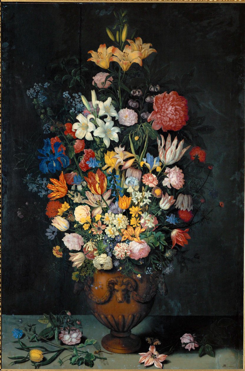 Zátiší s květinami ve váze ... od Ambrosius the Elder Bosschaert