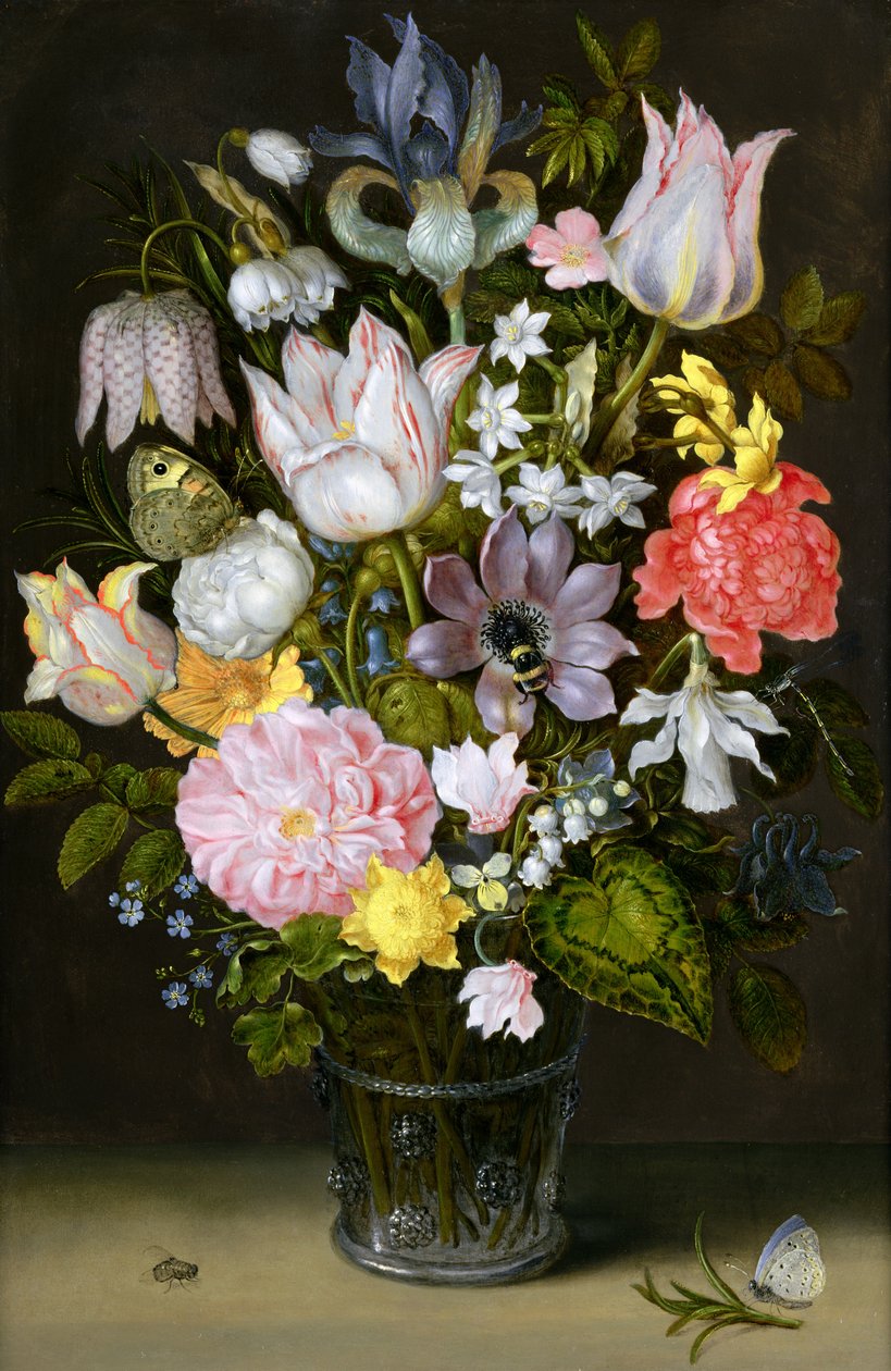Zátiší s květinami (olej na mědi) od Ambrosius the Elder Bosschaert
