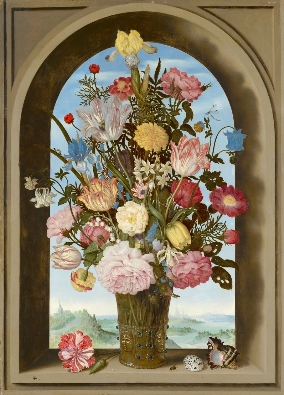 Váza s květinami v okně, c.1618 od Ambrosius the Elder Bosschaert