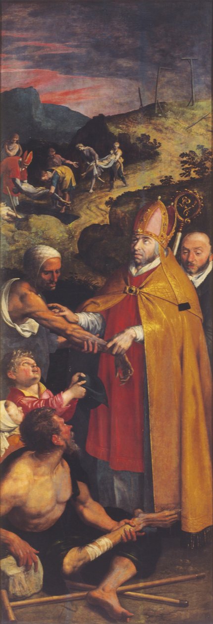Svatý Eligius pomáhá chromým a pohřbívá mrtvé (olej na desce) od Ambrosius the Elder Francken or Franck
