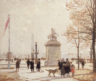 Podzim na Champs Elysees od Amédée Julien Marcel Clément